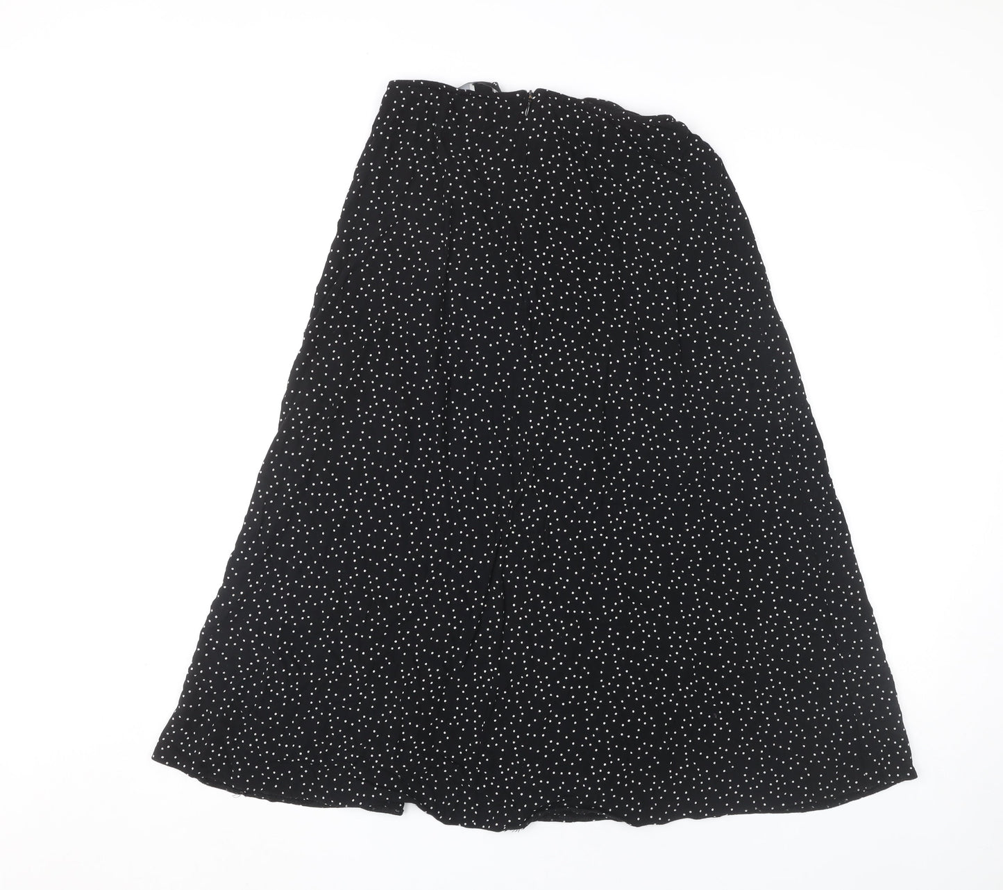 New Look Women's Black Polka Dot A-Line Midi Skirt
