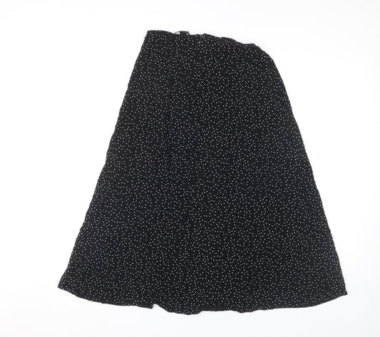 New Look Women's Black Polka Dot A-Line Midi Skirt