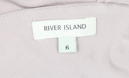 River Island Women's Pink Asymmetric Slip Dress