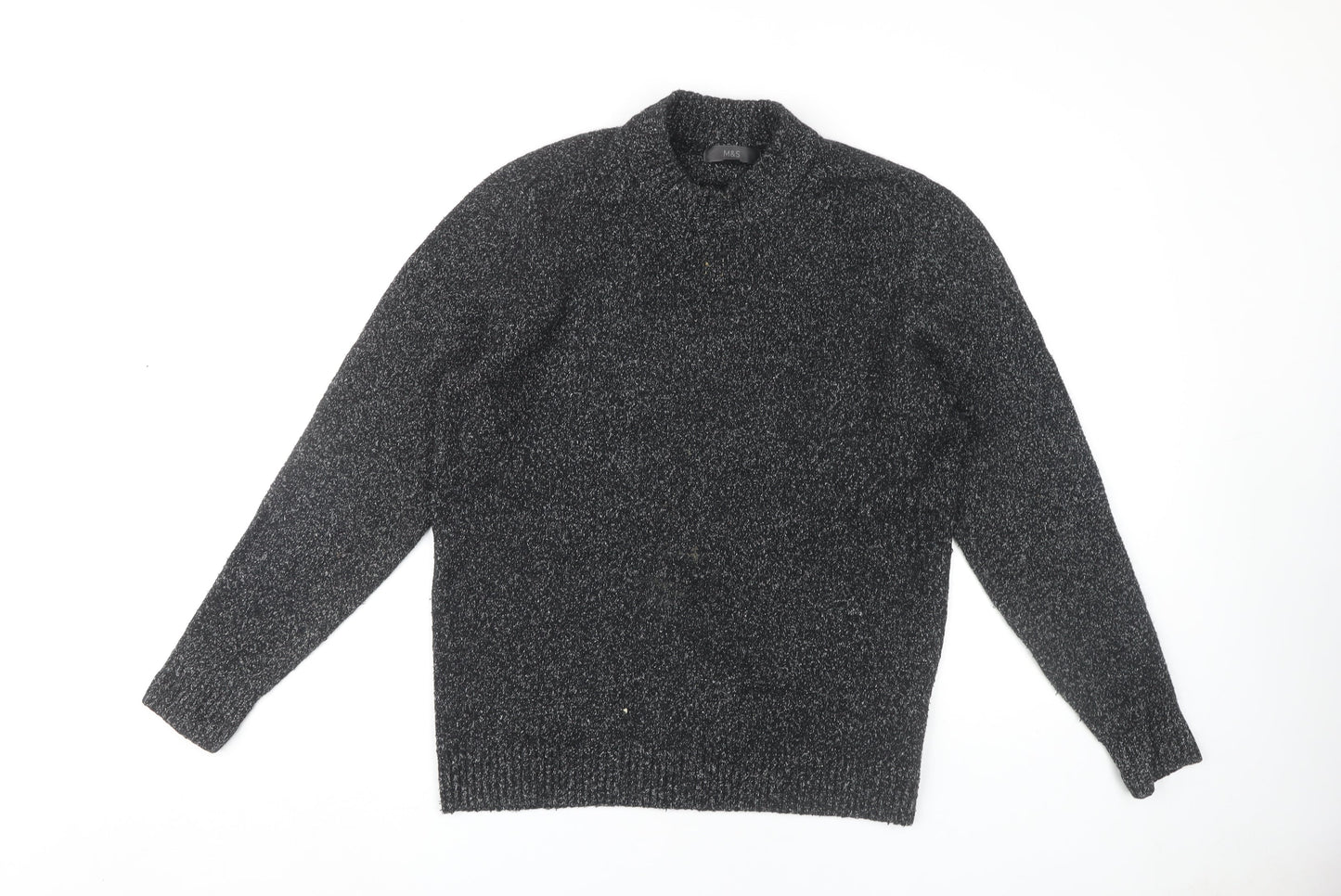 Marks and Spencer Men's Black High Neck Jumper M