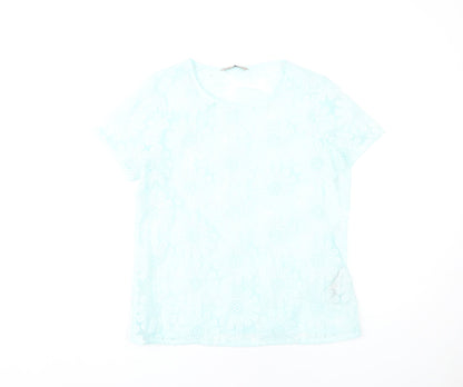 Womens UK Size 10 Marks and Spencer Blue Basic T-Shirt