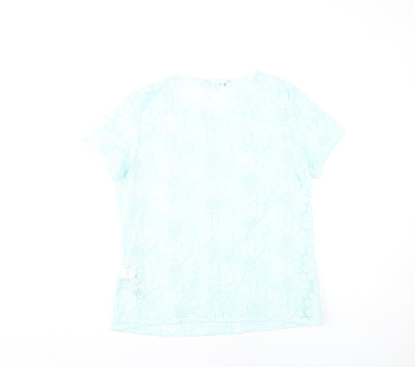 Womens UK Size 10 Marks and Spencer Blue Basic T-Shirt