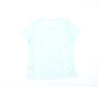 Womens UK Size 10 Marks and Spencer Blue Basic T-Shirt