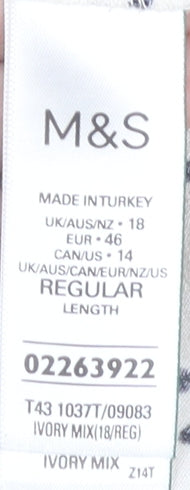 Womens UK Size 18 Marks and Spencer Ivory Basic Blouse