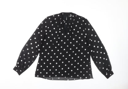 Womens UK Size 12 Dorothy Perkins Black Basic Blouse