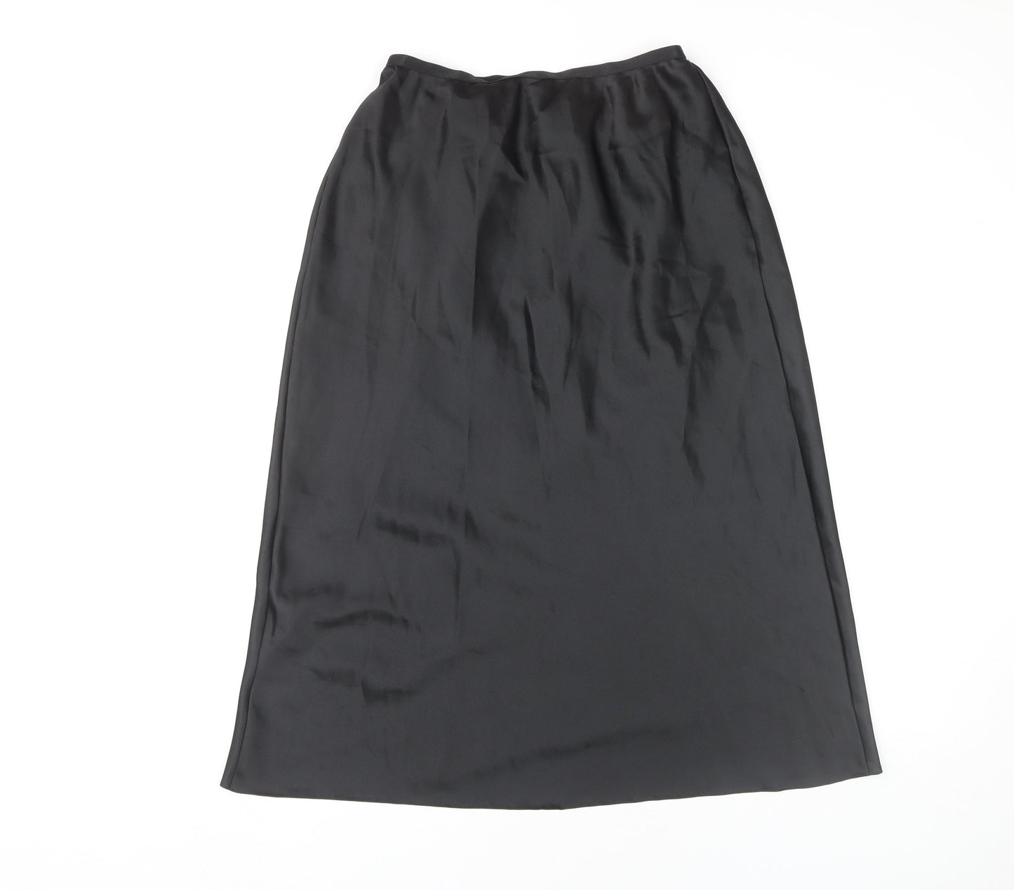 Marks & Spencer Black Midi Skirt, Size 14, Polyester