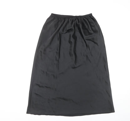 Marks & Spencer Black Midi Skirt, Size 14, Polyester
