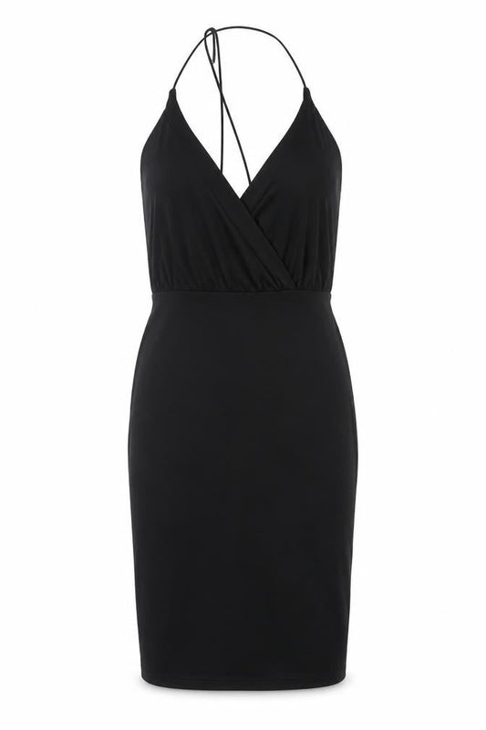 Front view of Club L Women's Black Bodycon Dress, S - Party Chic