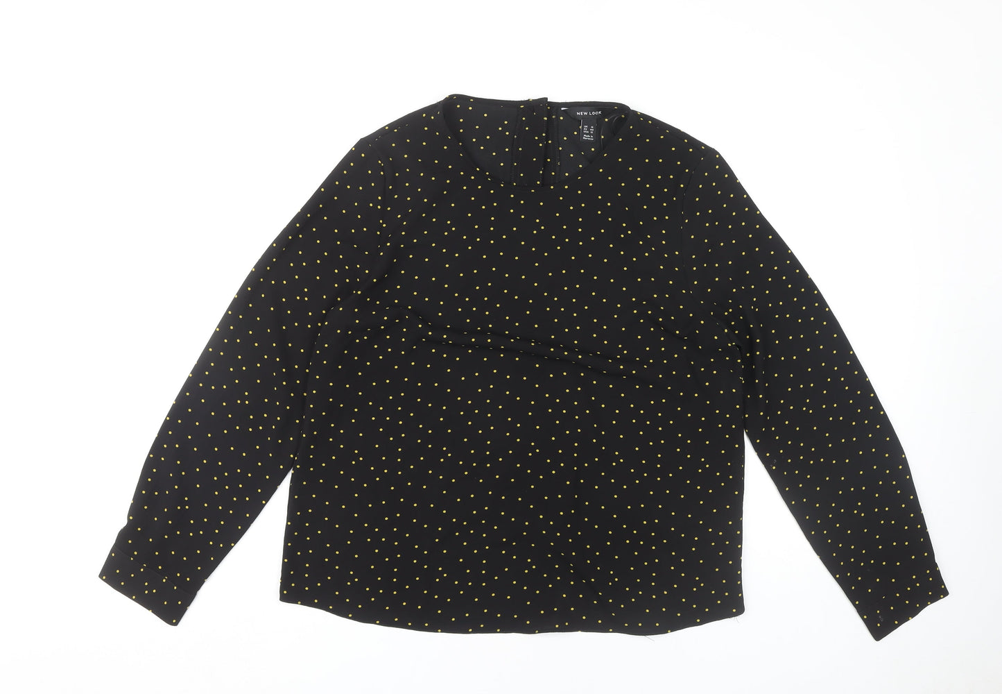 New Look Women's Black Polka Dot Blouse Size 16