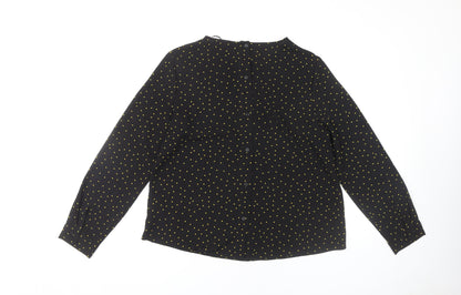 New Look Women's Black Polka Dot Blouse Size 16