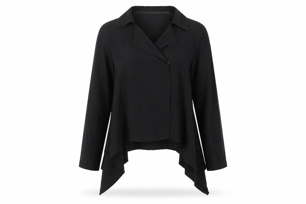 Womens UK Size 8 Crafted Black Basic Blouse