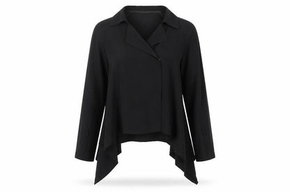 Womens UK Size 8 Crafted Black Basic Blouse
