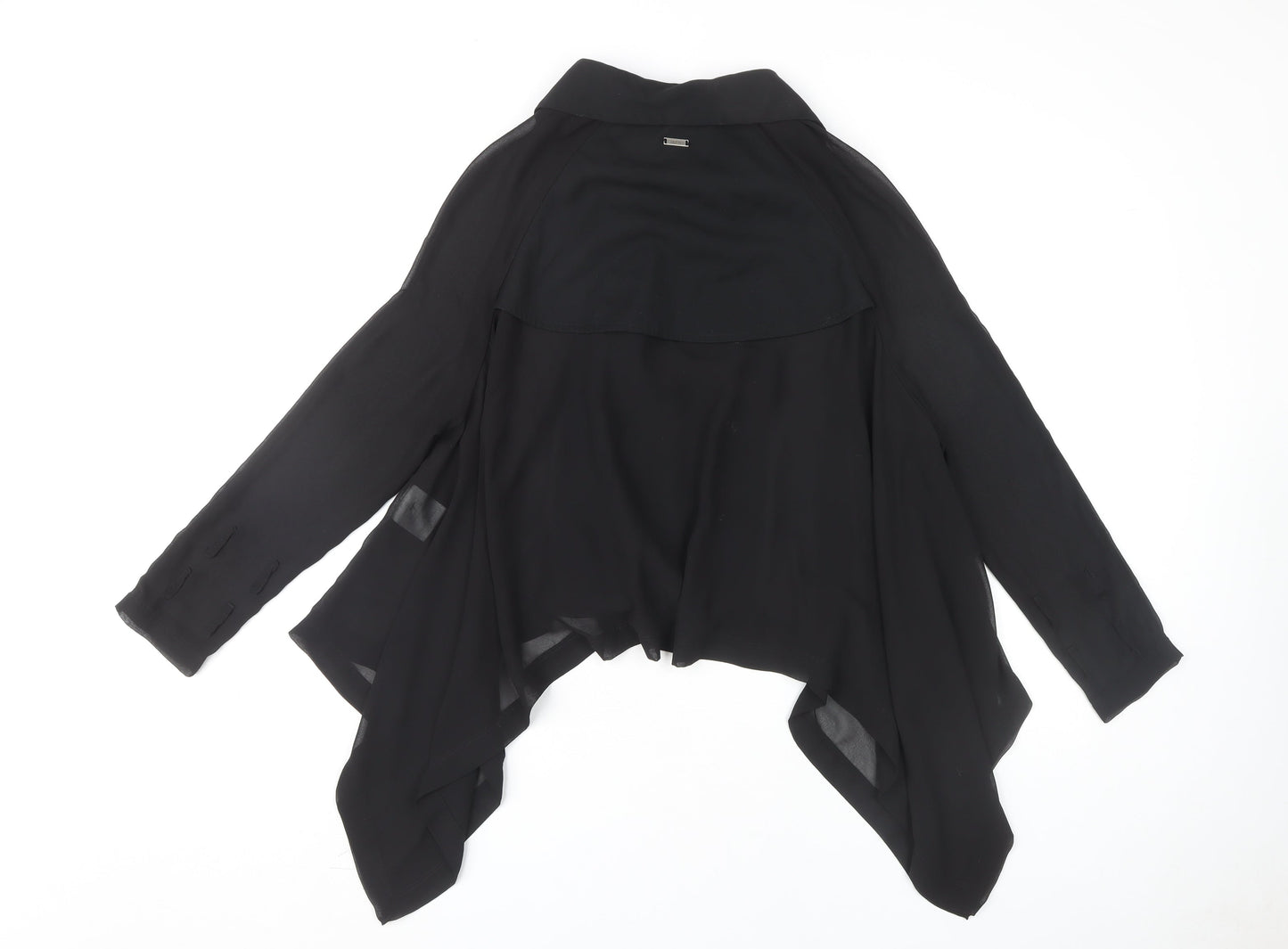 Womens UK Size 8 Crafted Black Basic Blouse