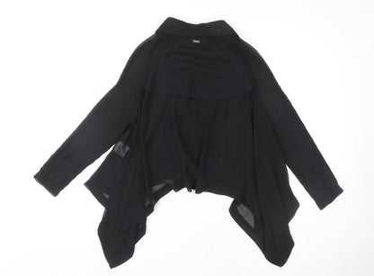Womens UK Size 8 Crafted Black Basic Blouse