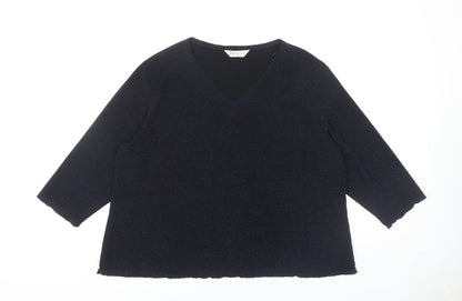 Bonmarché Women's Black XL V-Neck Top