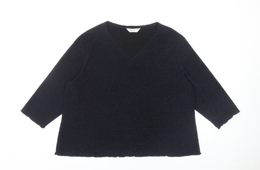 Bonmarché Women's Black XL V-Neck Top