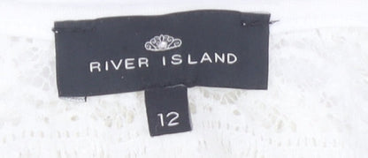 Womens UK Size 12 River Island White Camisole Blouse