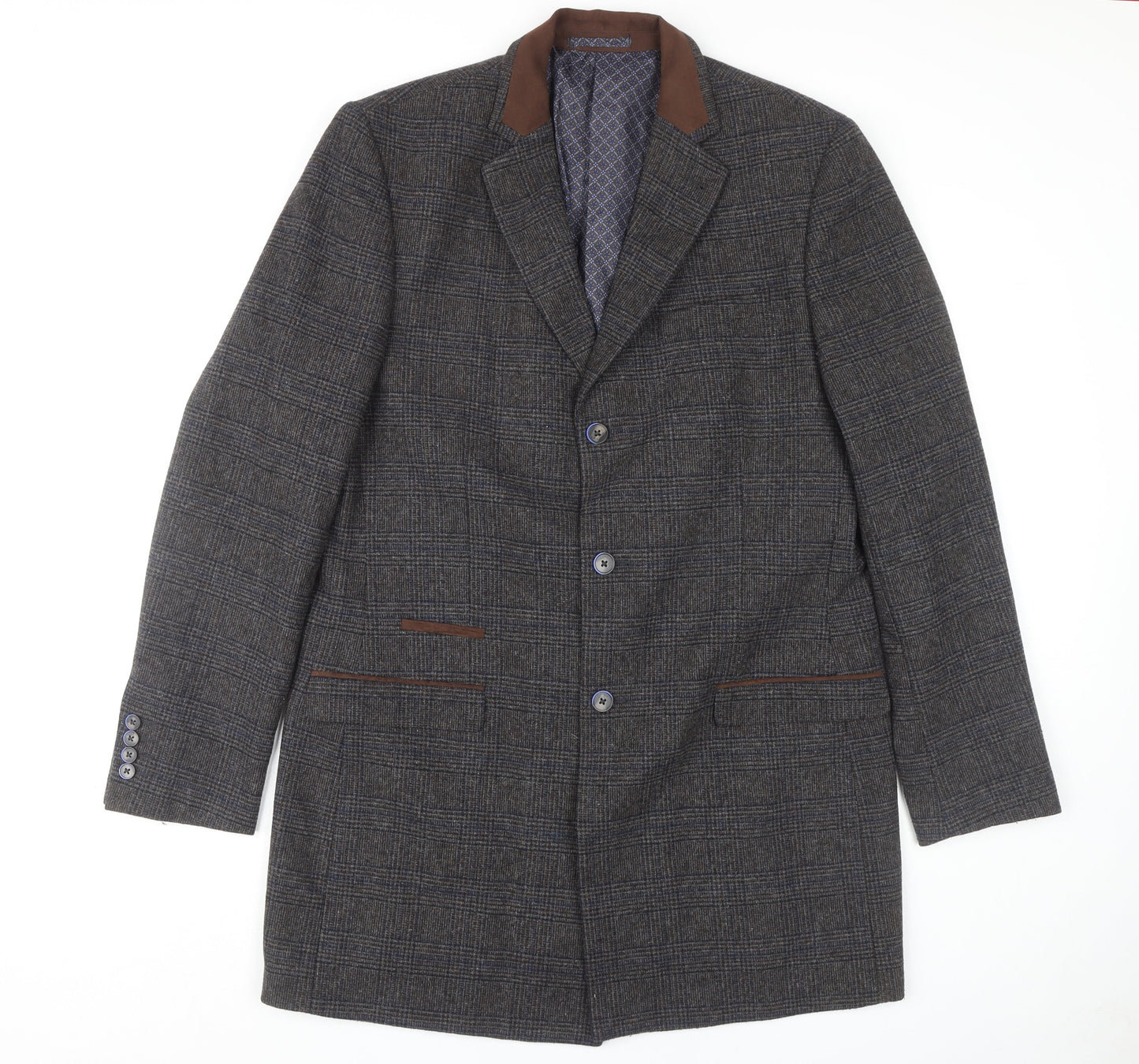 Mens UK Size L Broadstone Bros Grey Overcoat