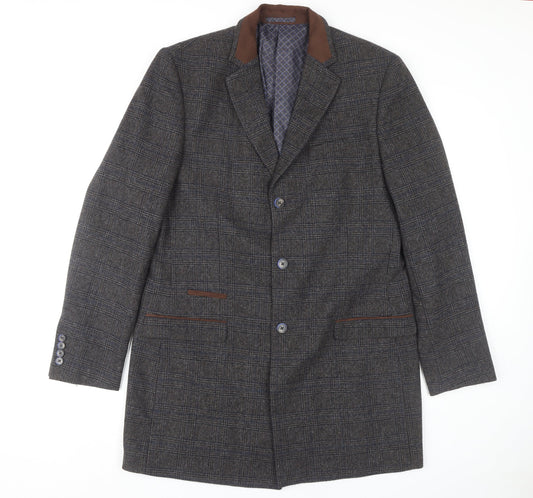 Mens UK Size L Broadstone Bros Grey Overcoat