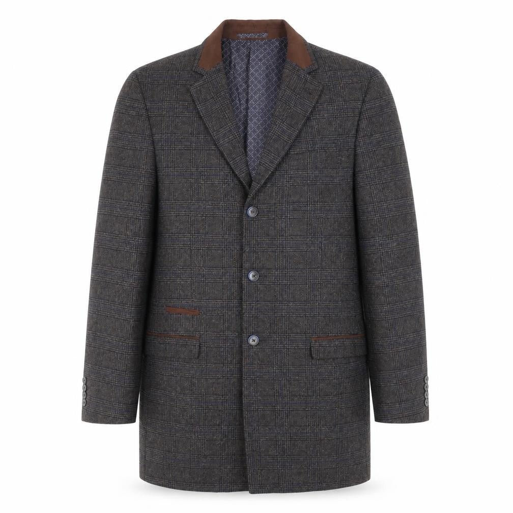 Mens UK Size L Broadstone Bros Grey Overcoat