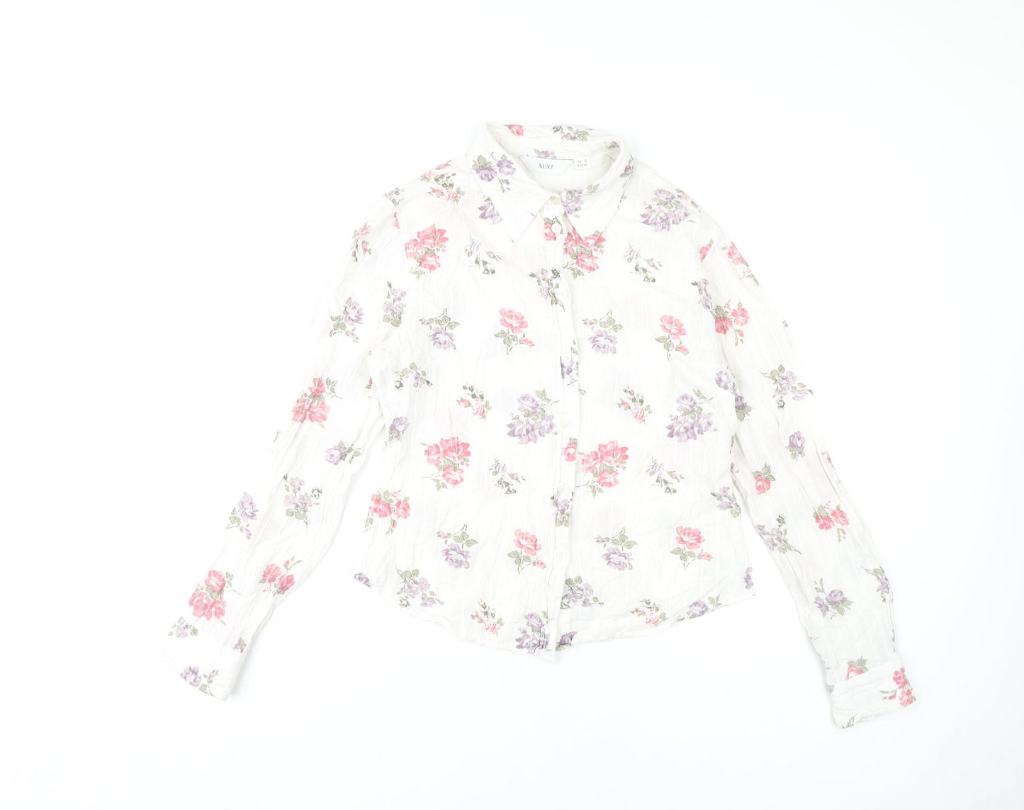 Womens UK Size 12 NEXT Multicoloured Basic Button-Up