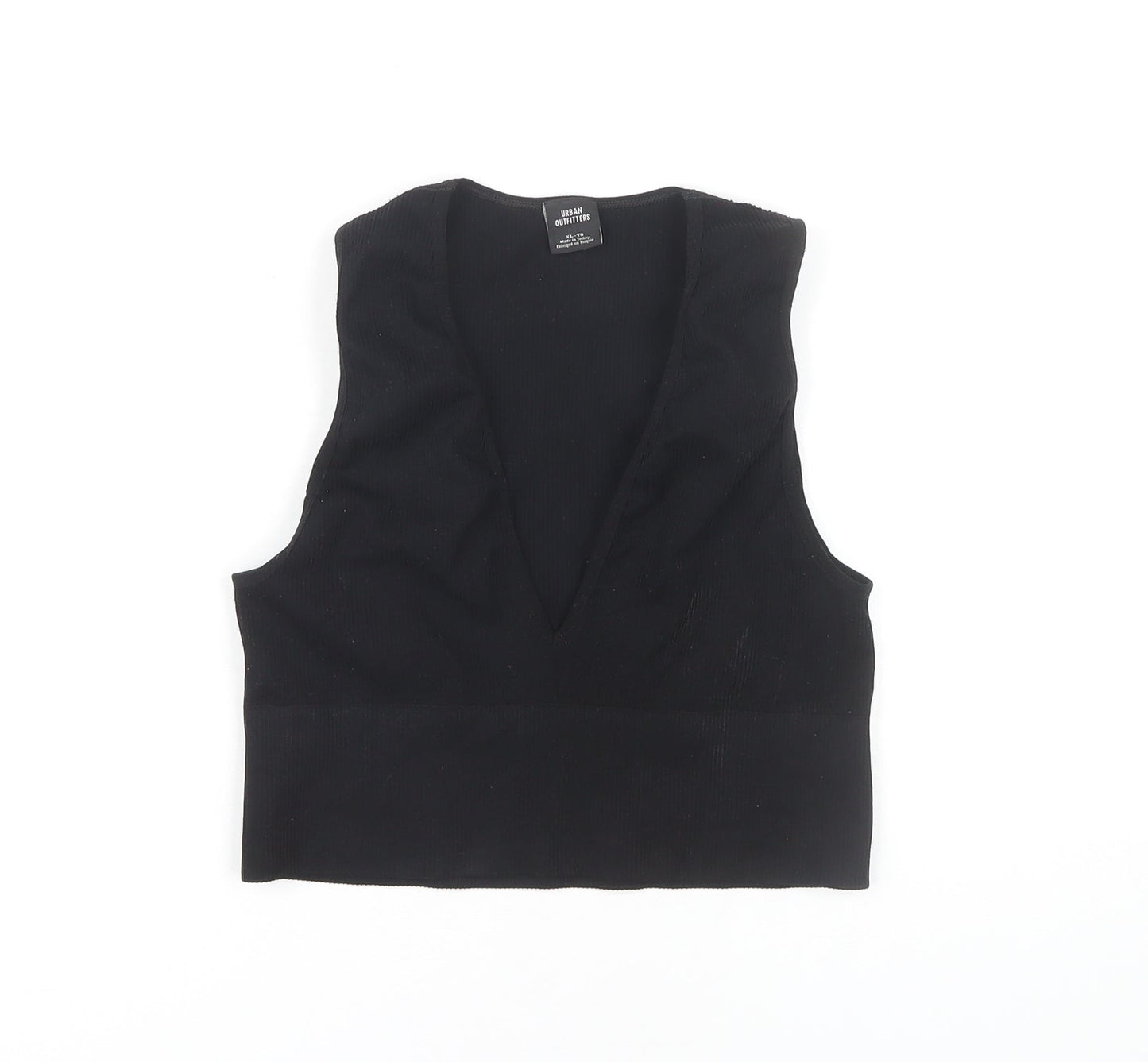 Urban Outfitters Women's Black V-Neck Tank - XL