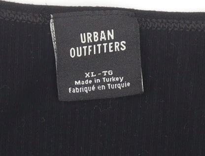Urban Outfitters Women's Black V-Neck Tank - XL