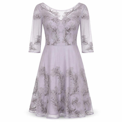 Monsoon Women's Purple V-Neck Cocktail Dress Size 14