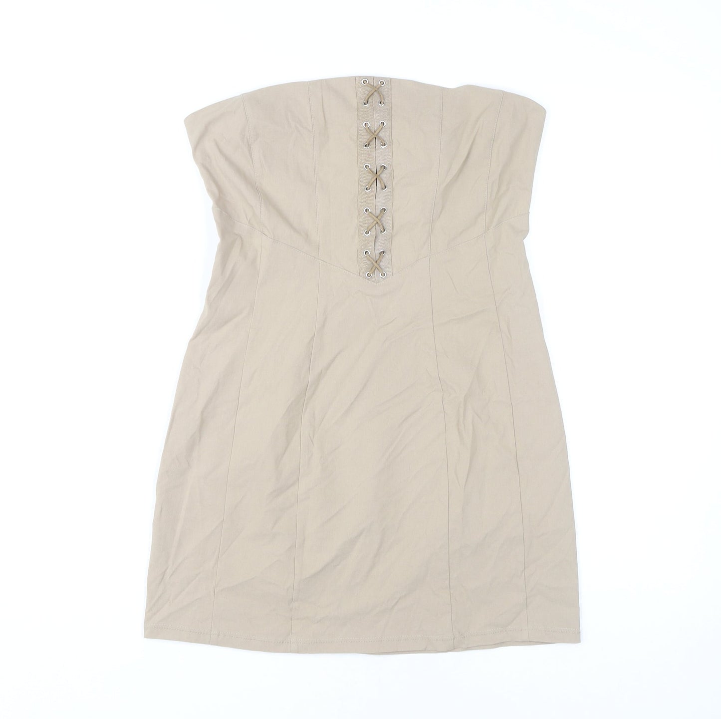 Urban Outfitters Women's Beige Strapless Short Dress M