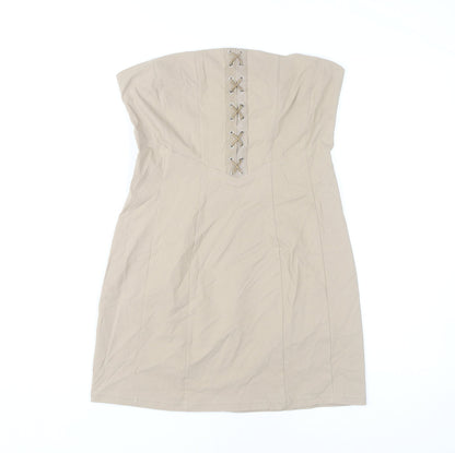 Urban Outfitters Women's Beige Strapless Short Dress M