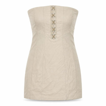 Urban Outfitters Women's Beige Strapless Short Dress M
