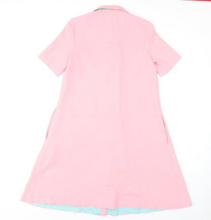 Traffic People Pink Collared Shift Dress XS Women