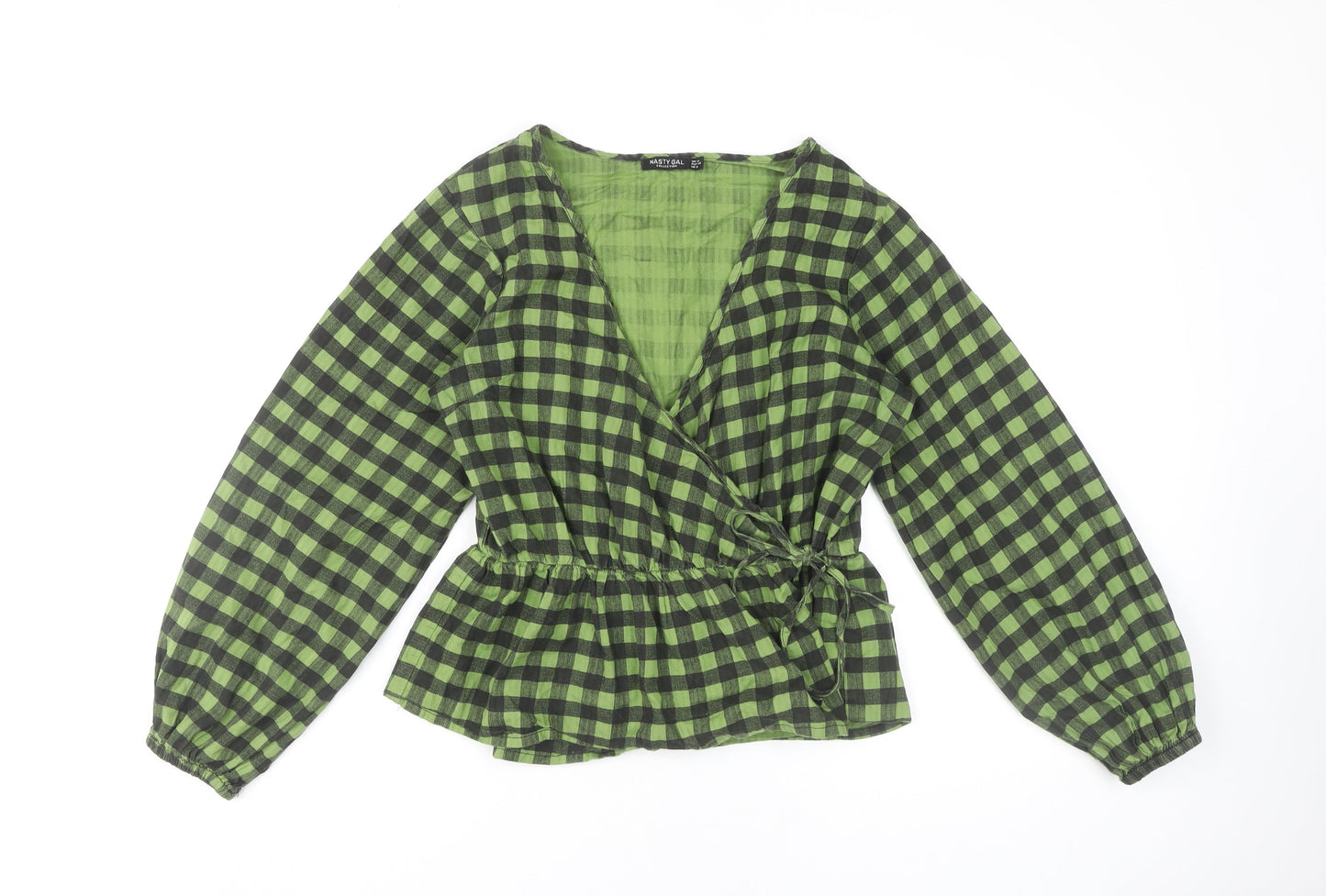 Nasty Gal Green Wrap Blouse, Women's Size 12