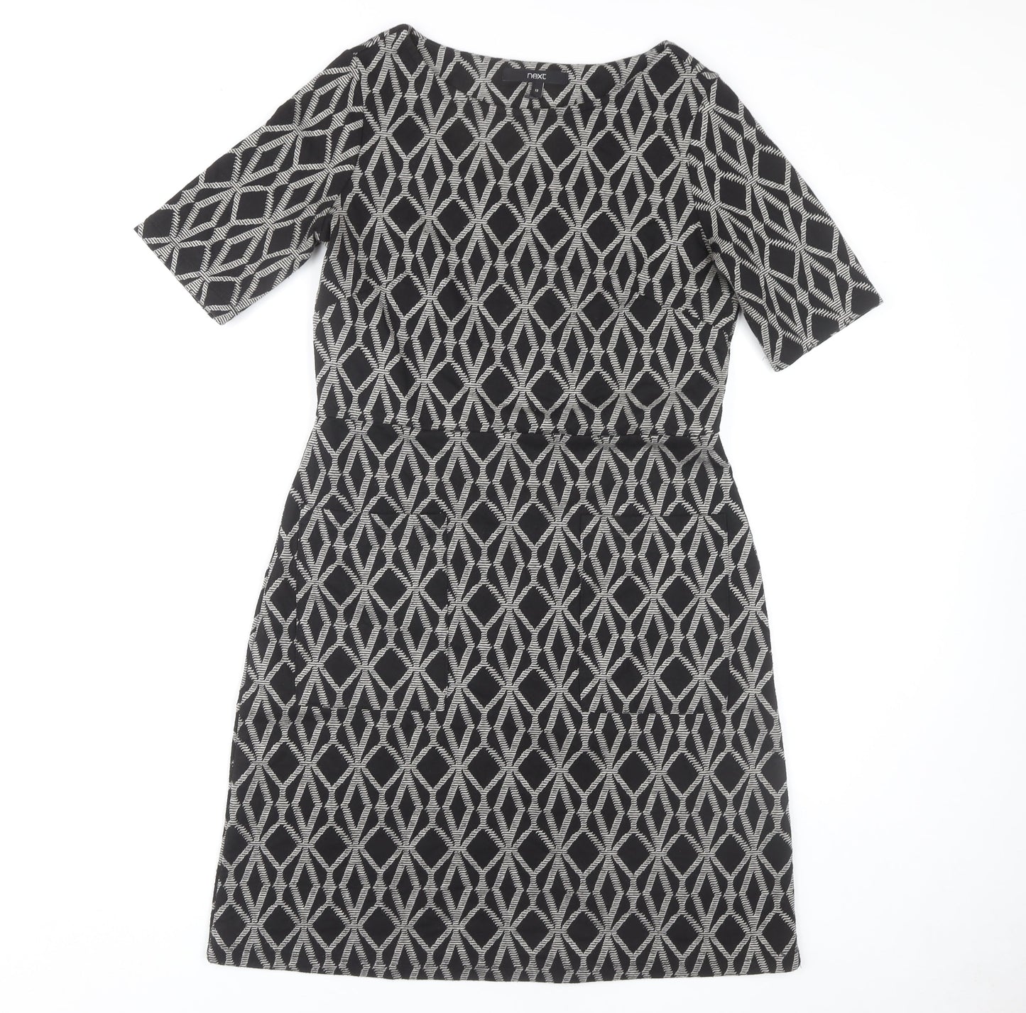 Next Women's Black Sheath Dress Size 12 Half Sleeve