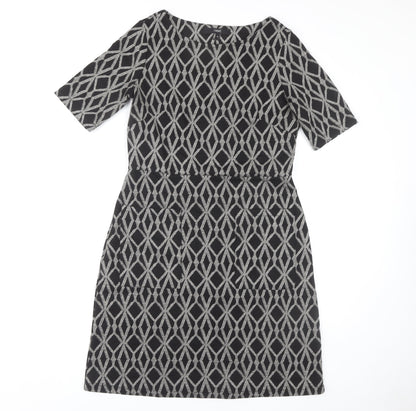 Next Women's Black Sheath Dress Size 12 Half Sleeve