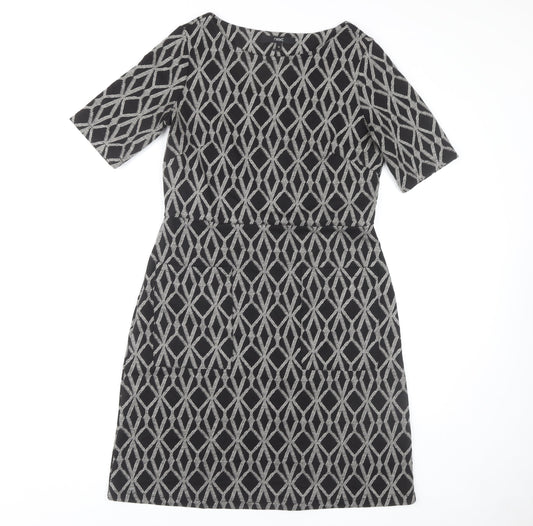 Next Women's Black Sheath Dress Size 12 Half Sleeve