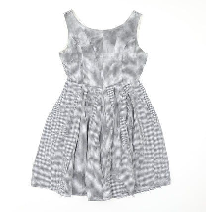 Fever London Women's Grey Check A-Line Dress Size 8