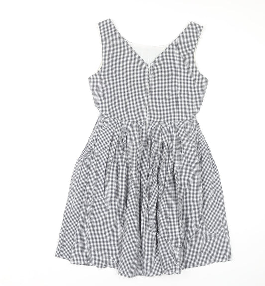 Fever London Women's Grey Check A-Line Dress Size 8