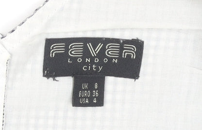 Fever London Women's Grey Check A-Line Dress Size 8