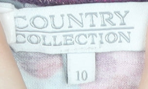 Womens UK Size 10 Country Collection Multicoloured Jersey Blouse
