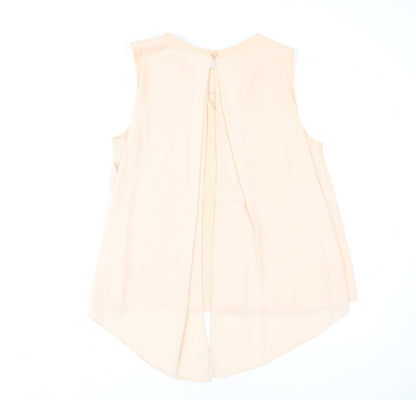 New Look Women's Beige Beaded Sleeveless Blouse 12