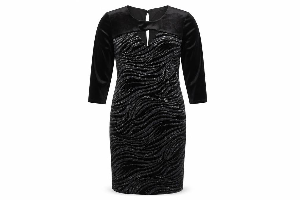 Star by Julien Macdonald Women's Black Glitter Bodycon Dress