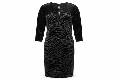 Star by Julien Macdonald Women's Black Glitter Bodycon Dress