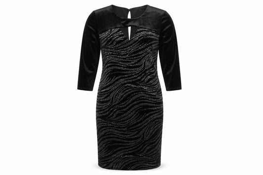 Star by Julien Macdonald Women's Black Glitter Bodycon Dress