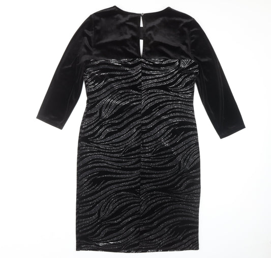 Star by Julien Macdonald Women's Black Glitter Bodycon Dress