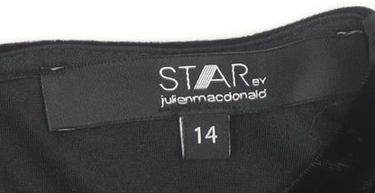 Star by Julien Macdonald Women's Black Glitter Bodycon Dress