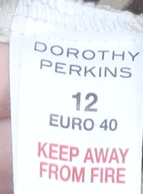 Dorothy Perkins Women Beige Animal Print Dress Size 12