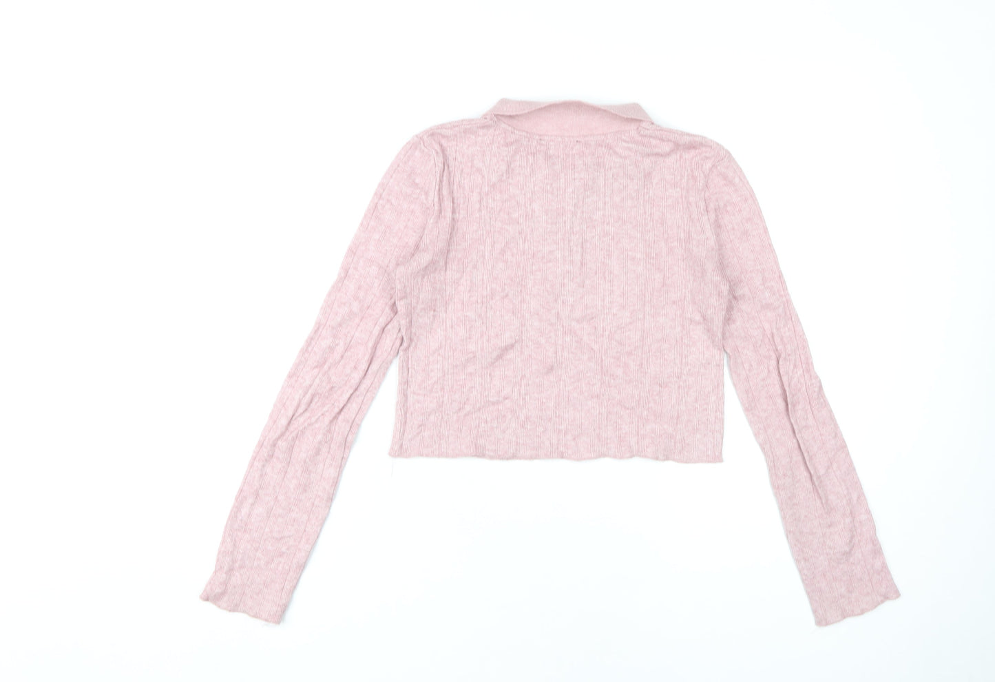Womens UK Size S Zara Pink Cropped Polo