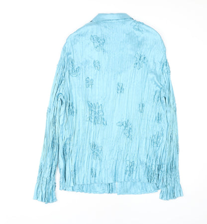 Womens UK Size 24 ELVI Blue Basic Button-Up