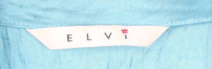 Womens UK Size 24 ELVI Blue Basic Button-Up